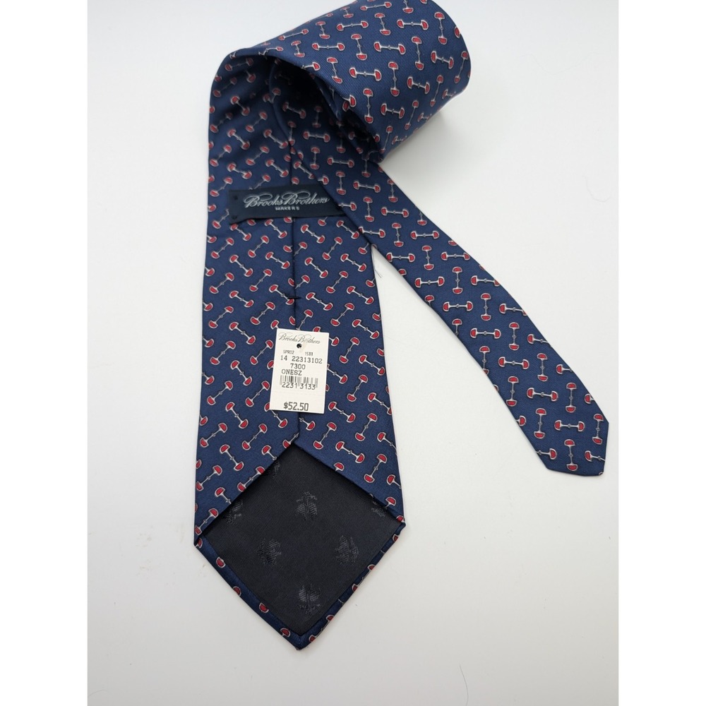 NWT Brooks Brothers‎ Makers Silk Tie Blue Red  Equestrian Stirrup USA Designer